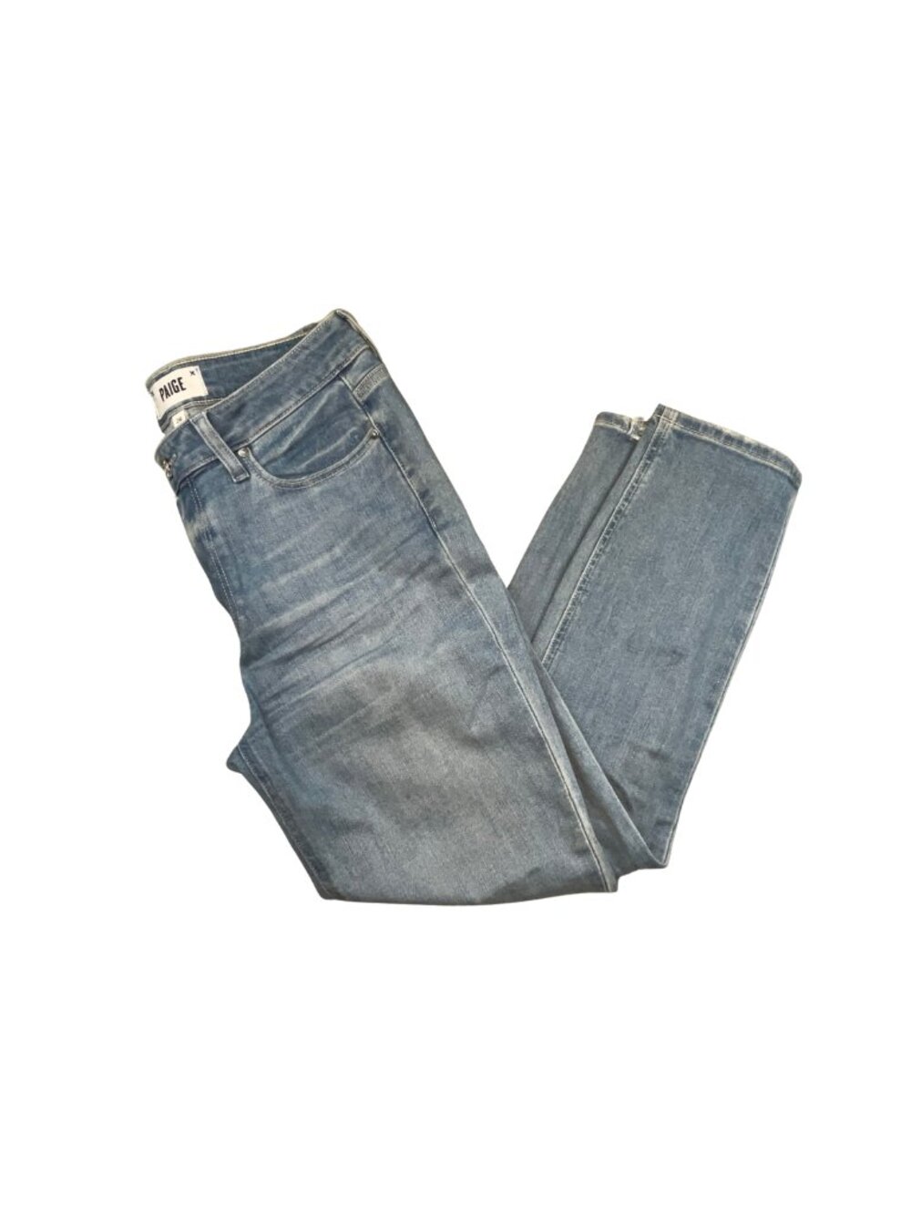 PAIGE Hoxton Skinny Crop Jeans 28 Light Wash Raw Frayed Hem